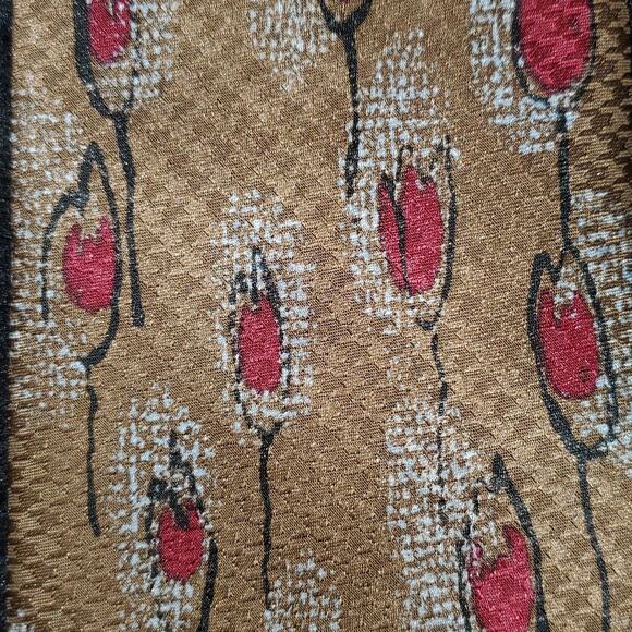 Cies Men's Brown Burgundy Light Blue Neck Tie - Picture 2 of 2